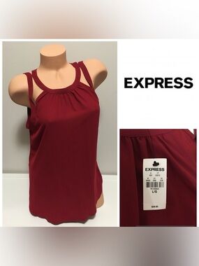 🆕EXPRESS - L LARGE - NWT - RED STRAPPY SLEEVELESS TOP / SHIRT